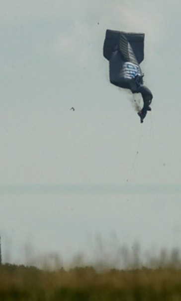 The Latest: Witness: Fireballs erupted following blimp crash